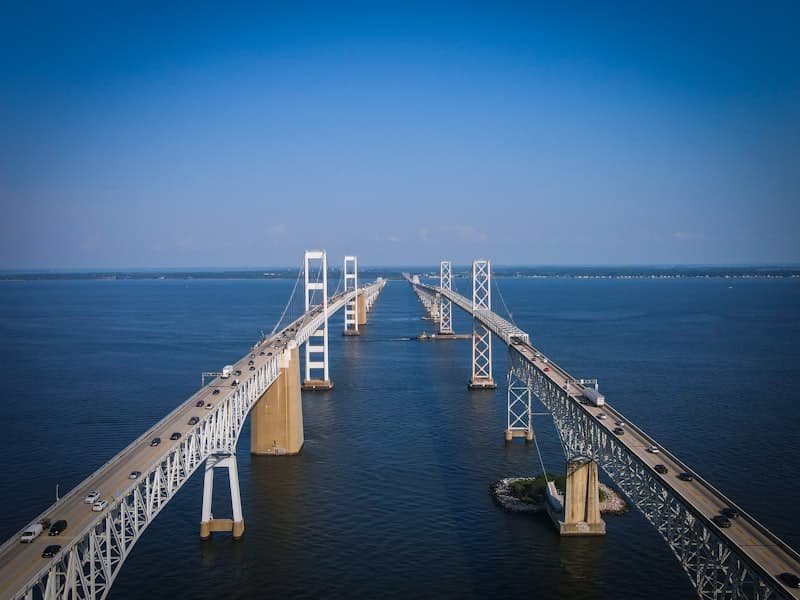 Chesapeake Bay Bridge aerial view — proudly serving Maryland